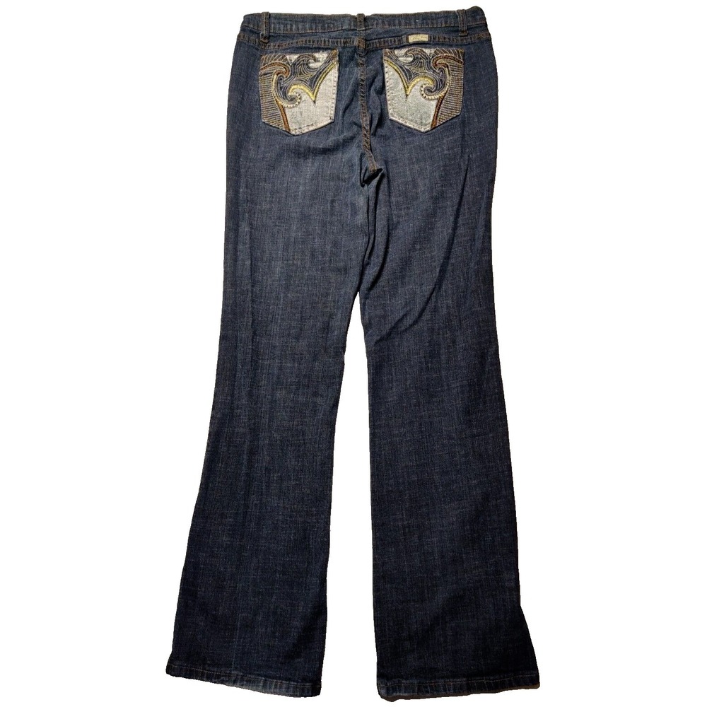 PACO JEANS Juniors Size 15 (32x33) Embellished‎ Stretch Denim Bootcut Jeans